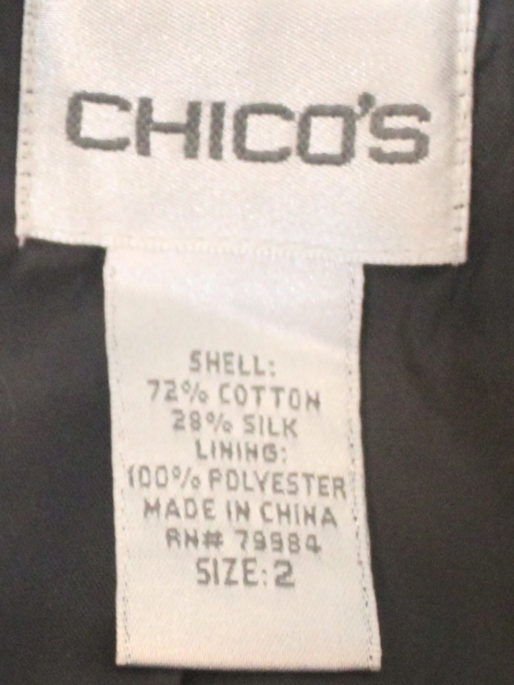Chico’s Size 2 Gold Black Metallic Croc Print Silk Blend Blazer - Picture 5 of 5